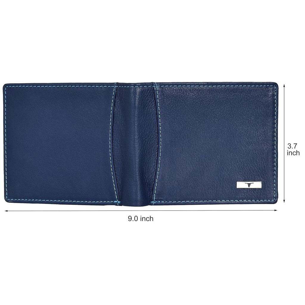 Oliver Blue Leather Wallet & Blue Card Holder Set for Men