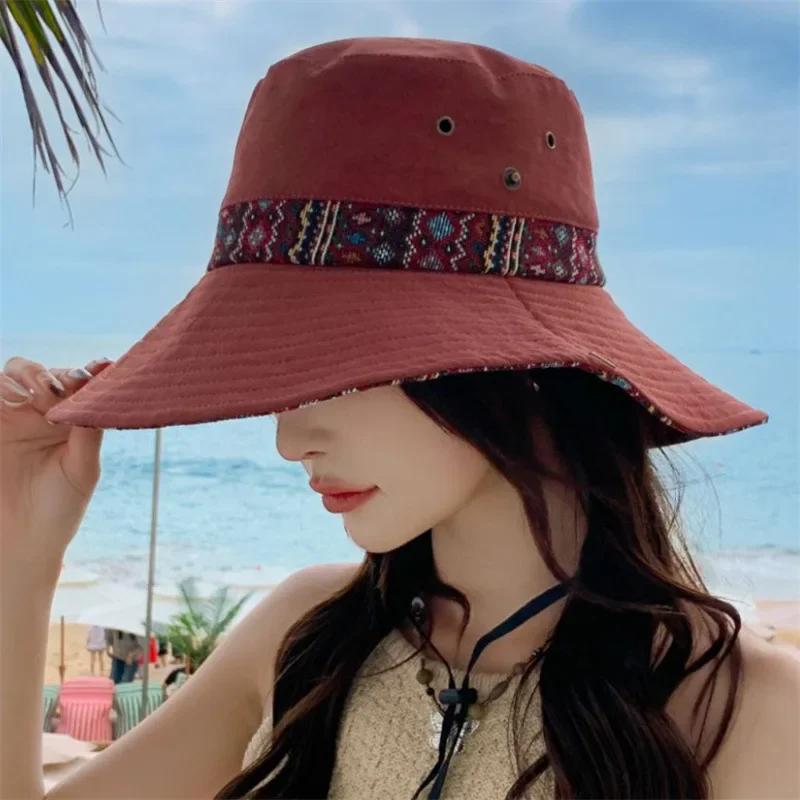 2025 Ethnic Western Cowboy Hat for Women | Vintage Sun Hat | Outdoor Wide Brim Sun Protection