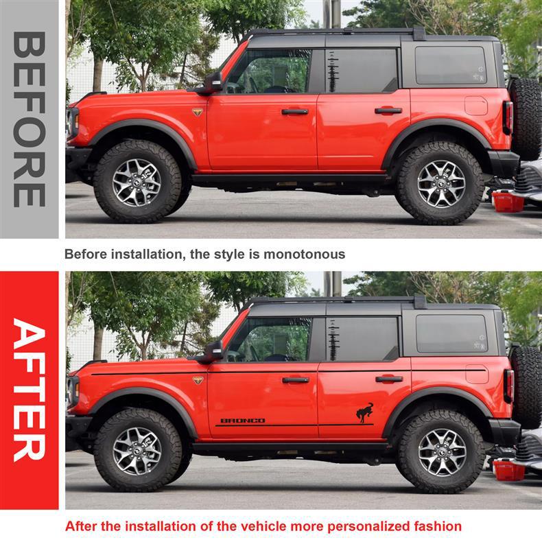 Ford Bronco Body Decal Stickers (2021-2023) - Color Stripes Waistline Decoration