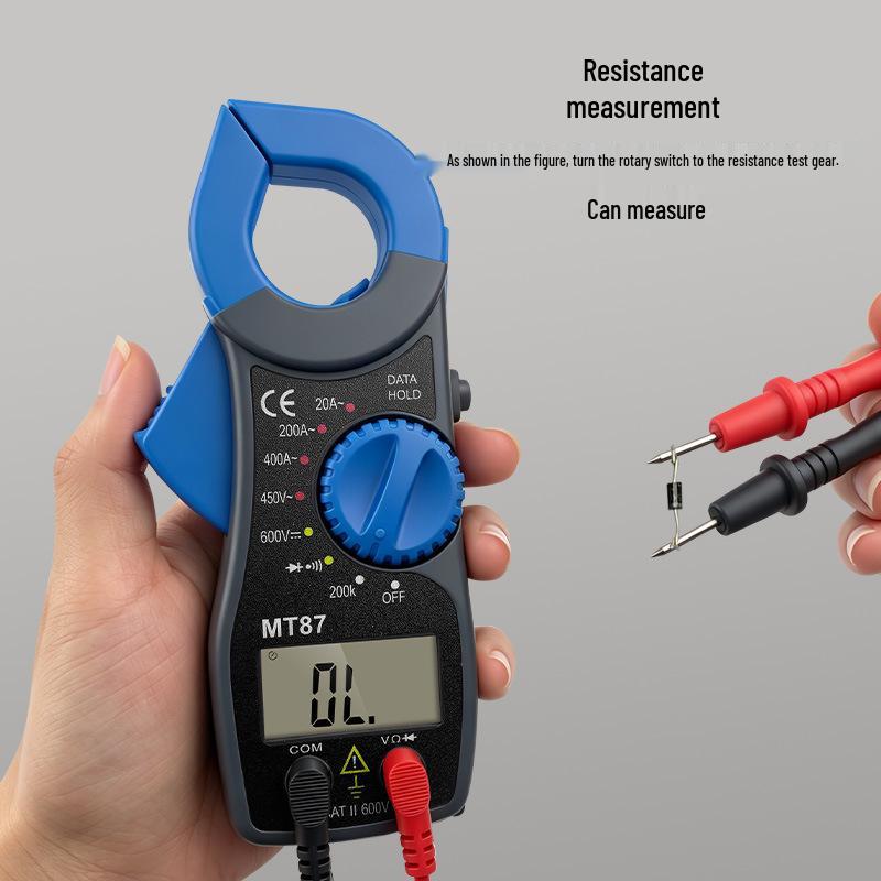 MT87 Blue Jaw Digital Clamp Multimeter - High Precision Mini Electrician Meter