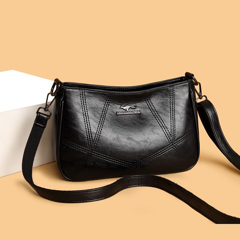 Multi Functional Casual Crossbody Bag PU Soft Leather Retro Crossbody Bag Women's Shoulder Bag Simple Casual Bag