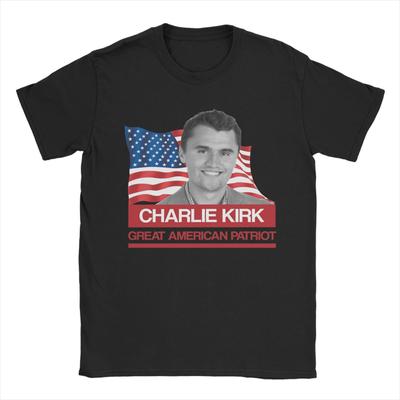 Charlie Kirk T Shirt for Men 100% Cotton Funny T-Shirts O Neck  Tees Short Sleeve Clothes Graphic