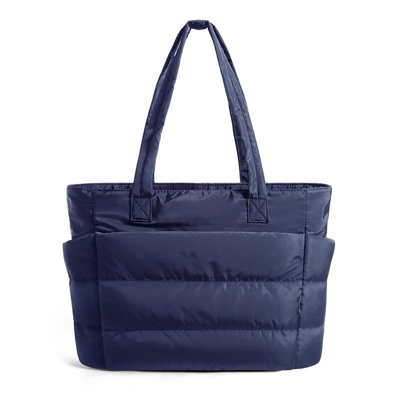Puffer Tote Bag for Women, Lightweight Shoulder Handbag with Laptop Compartment & Multiple Pockets, Fashion Work Bag