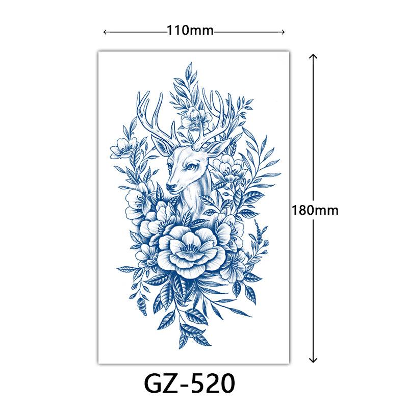 Herbal Tattoo Stickers, Juice Tattoo Stickers, Semi-Permanent Tattoo Stickers Dragon Snake Animal Tattoos