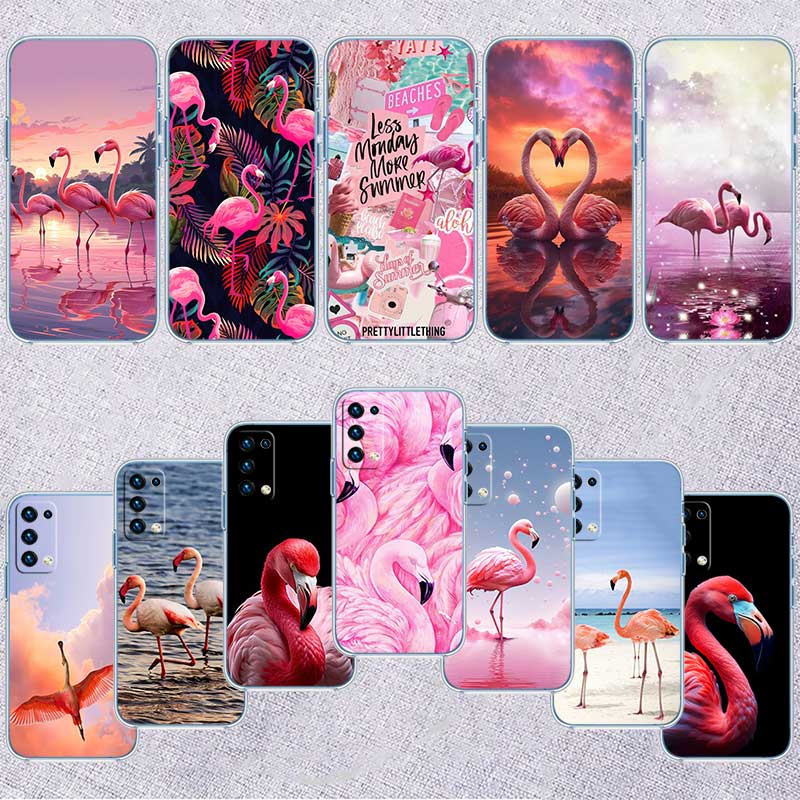UP29 Flamingos Pink bird flower Transparent Phone Case for Motorola Moto G7 G8 G9 G84 G85 G73 G24 G15 Z2 Play Power Plus