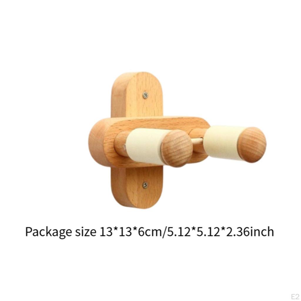 Hook Wall Mount Guitar Hanger Rotatable with Soft Hooks Solid Wood for Player Musical