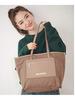 Milkfed FAUX LETHER PATCH TOTE 103203053015 Beige Tote Bag Women's