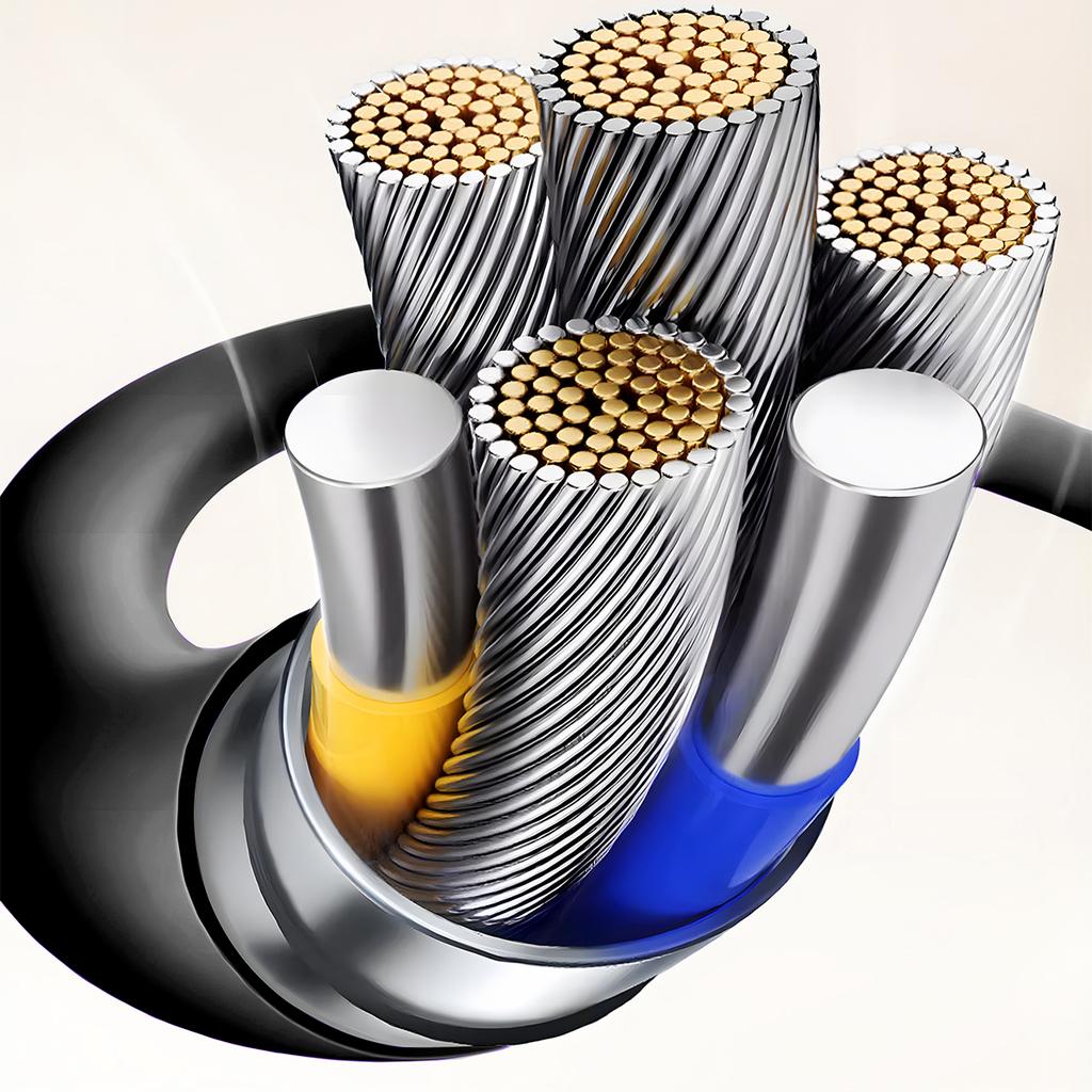 Type C Data Cable Professional Flexible Colorful Breathing Lights USB C To USB C Cable Round Shell for Laptops for Computers