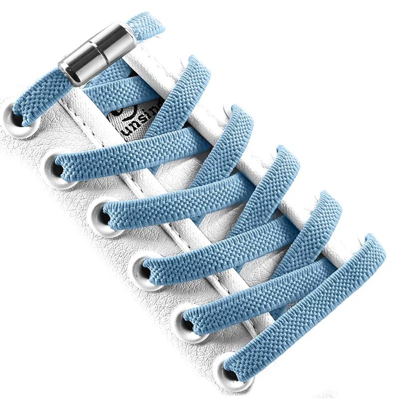 New Flat Elastic Shoelaces Round Capsule Metal Lock Man and Woman Universal No Tie Shoelaces Suitable for All Shoes Lazy Laces