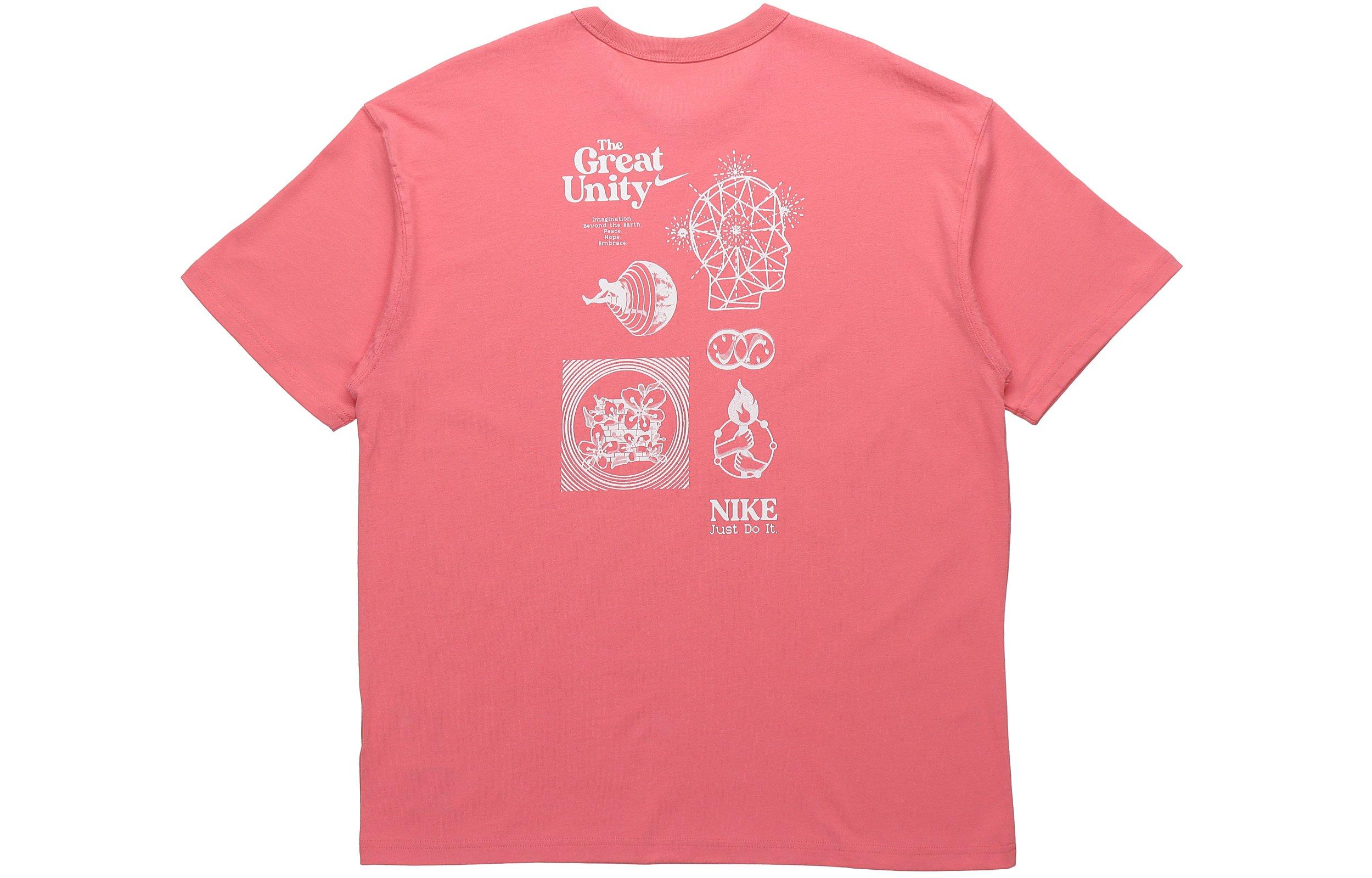 

Nike T Shirts Men s Pink Crew Neck Moderate Straight Fit DM7899-603 XXL