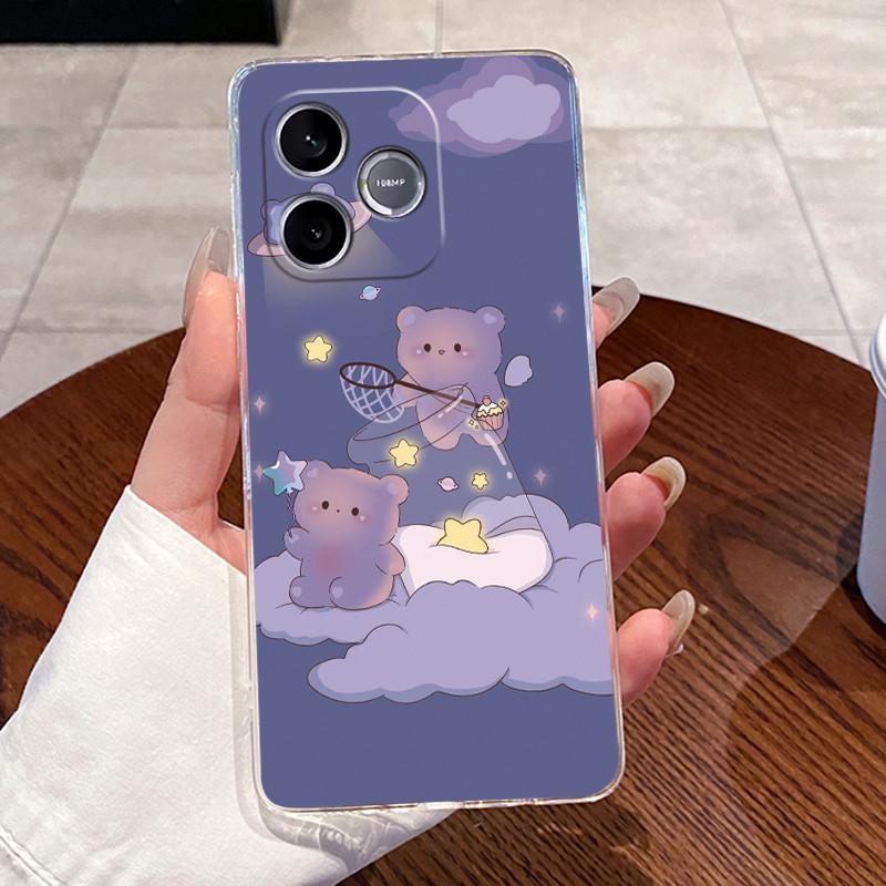 Jelly Casing For Honor 600 Lite / Honor 500 Smart 5G Clear Silicone Soft TPU Back Cover Cute Cat Rabbit Heart Protective Case