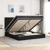 VidaXL Ottoman Bed Frame with Mattress Black 200x200cm Fabric, Bed Frame, Upholstered Bed Frame, Ottoman Bed Frame 3314033