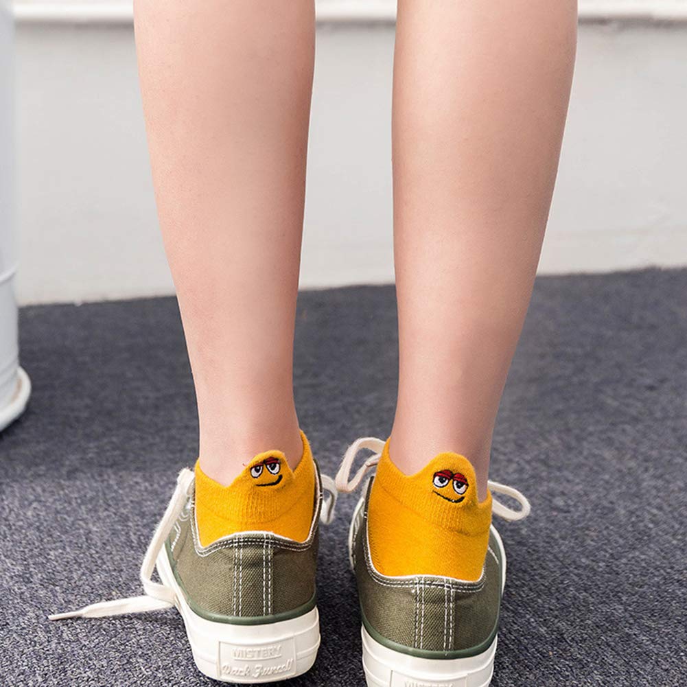 Sekuzy Sesame Street Ankle Crew Fashionable and Antibacterial and Sizes Set of 8 Socks, Socks, Cute, Stay-Staying, Unisex, Odor-Resistant, Thin,