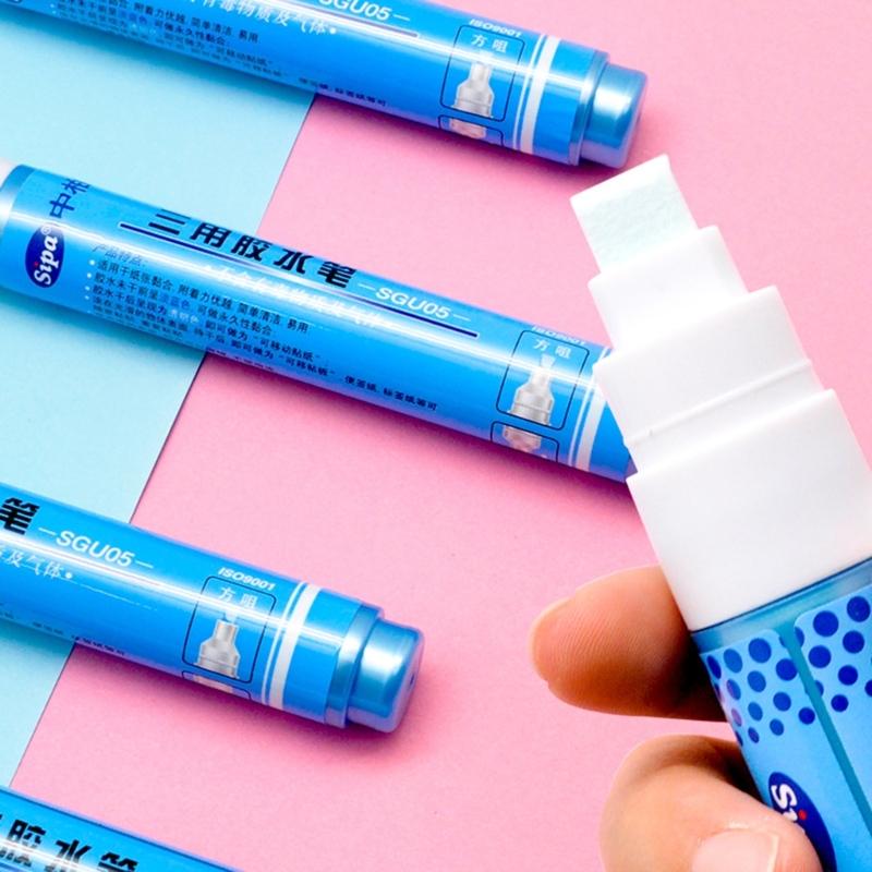 Triple Use Color Changing Solid Glue Stick Fast Dry DIY Craft Envelope Pen Style