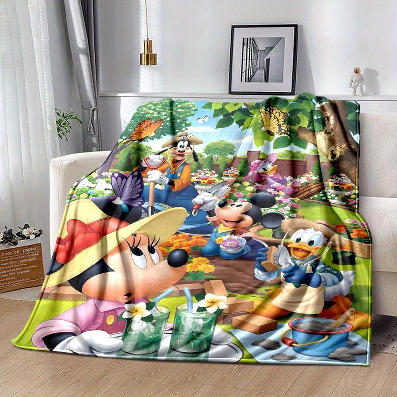 1pc, Minnie and Friends (4) Home Decor Blanket: A Cozy Flannel Throw for Bedroom, Living Room, Travel, Camping, Car, Beach, Office Naps, Perfect Gift