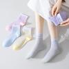 Langsha Women's Pure Cotton Mesh Mid-calf Socks (5 Pairs)