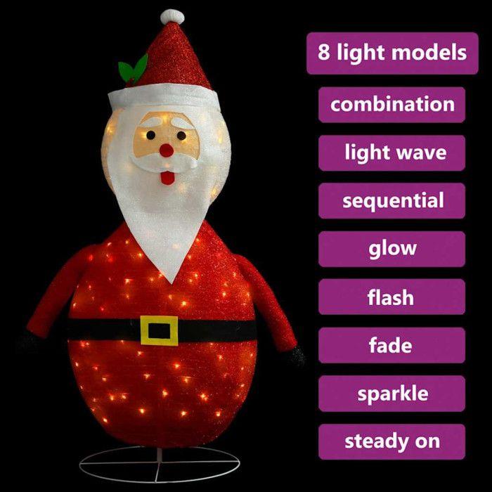 VidaXL Décoration de Noël Figurine Père Noël LED Tissu de luxe 60 cm 328497