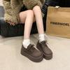 British style retro lace-up platform women's spring new small men with frosted leather shoes