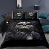 Skeleton 3D Print Black Duvet Cover Set Halloween Style Double For Adults Queen King Size Soft Bedding Set With Pillowcase