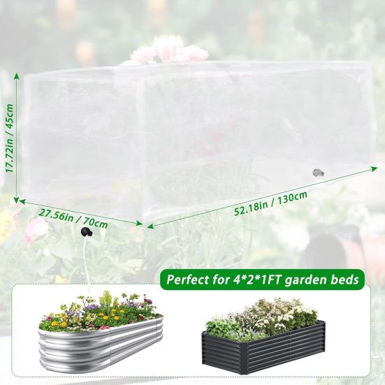 Garden Bed Cover Netting Plant Insect Barrier Netting with Drawstring Fine Mesh Bird Netting for Raised Garden Bed Planter Box Protection from Animal