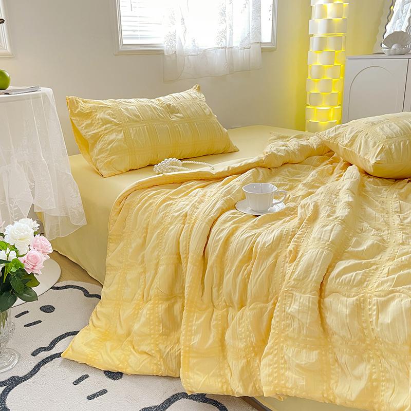 Capa de Edredom de Verão Japonês Edredom Fresco Manta para Pausa do Meio-Dia de Verão Ar Condicionado Solteiro Seersucker Lençóis Fronha Conjunto