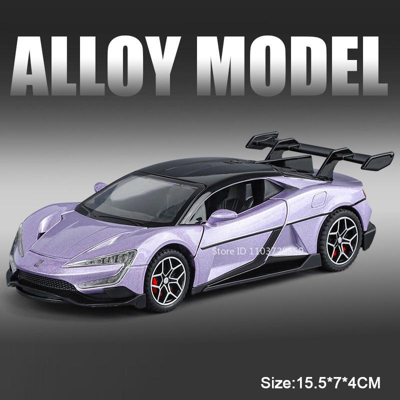 

1:32 Model Toy BYD Looking Up At U9 Sports Cars Alloy Diecast Senna Supercars Sound Light Doors Opened Pull Back for Boys Gifts