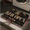 The Beer Welcome Mat Themed 'bar Open' Features Anti Slip Design Living Rooms Kitchens Dining Rooms Terraces Cafes Home Decor