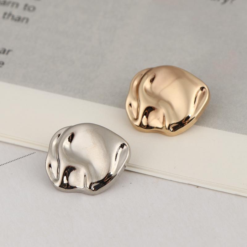 10 Bottoni di Forma Irregolare Bellissimo Colore Oro/Argento Bottoni con Gambo Metallico Artigianato Fai da Te Accessori per Cucito Abbigliamento