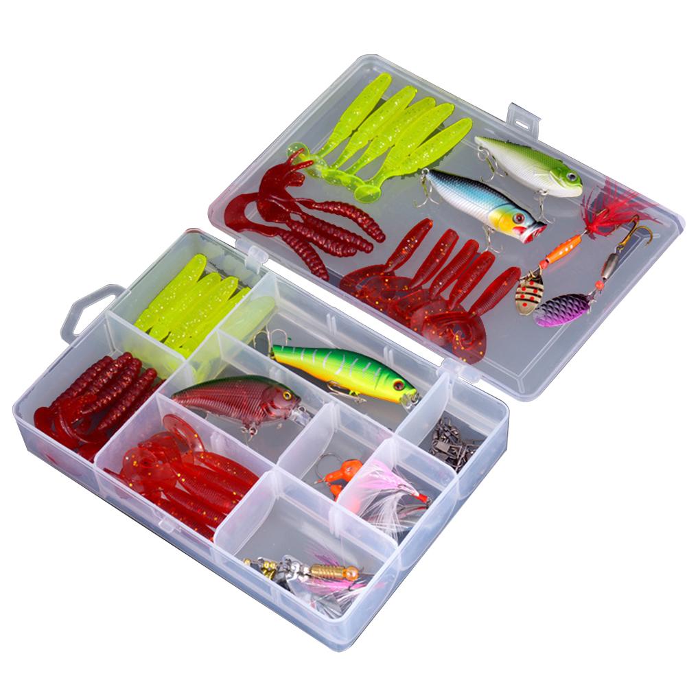 51Pcs Topwater Bait Rigs Multifunction Lure Tackle Kit Carbon Steel Biomimetic Fish Bait for Outdoor Fishing Accessories Tool