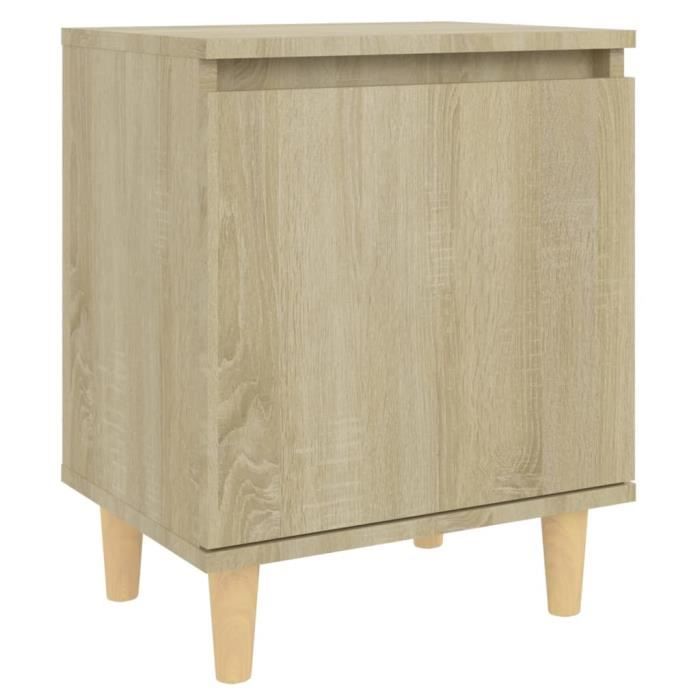 VidaXL Table de chevet avec pieds en bois Chêne sonoma 40x30x50 cm