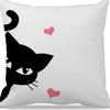 Kitten Gift Pillowcase Cute Pet Printed Linen Pillow Cushion Cover Bedside Living Room