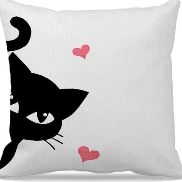 Kitten Gift Pillowcase Cute Pet Printed Linen Pillow Cushion Cover Bedside Living Room