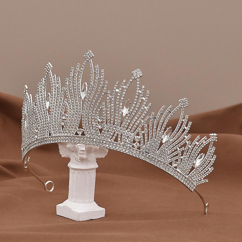 2024 Crystal Rhinestone Bride Crown Headdress: Wedding & Birthday Hair Accessories