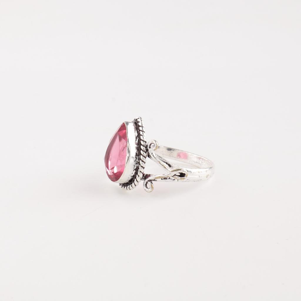 Pink Tourmaline Gemstone 925 Sterling Silver Jewelry Handmade Fashionable Ring RR-57-14