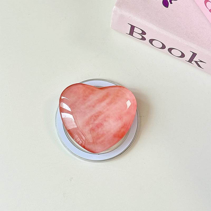 Glass Love Mobile Phone Airbag Bracket Pasted Magnetic Telescopic Desktop Watching Drama Tracking Support Ring Creative Pattern