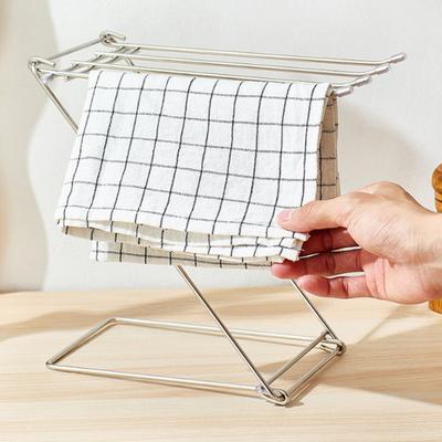 Küchenhandtuchhalter Edelstahl Spülschwamm Waschlappenhalter 4-Arm Faltbar Freistehend Handtuchtrockner für Küchenarbeitsplatte Badezimmer
