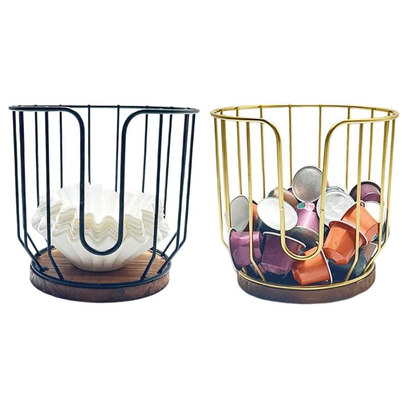 Convenient Metal Coffee Organizer Practical Coffee Pods Dispenser Large Capacity Espressos Pods Storage Basket Holder