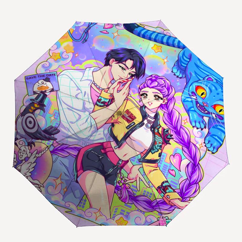 1pc KPop Demon Hunters18 Umbrella, Sun Protection, And UV Shielding. It Has Eight Sturdy Ribs for Outdoor Use And Perfect Gift