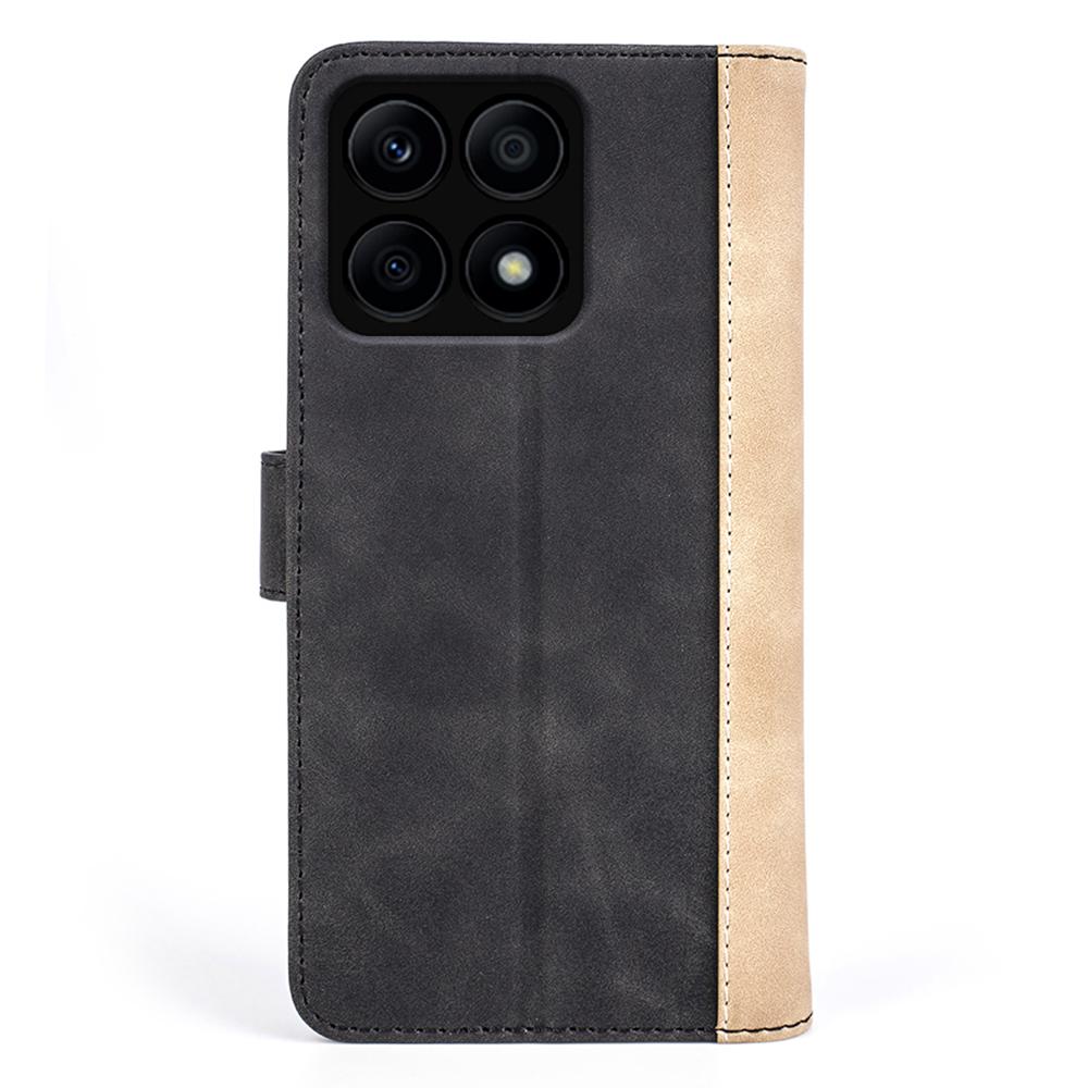 For Honor X8a 4G Phone Case Dual Color Splicing Stand Wallet Leather Shockproof Phone Cover