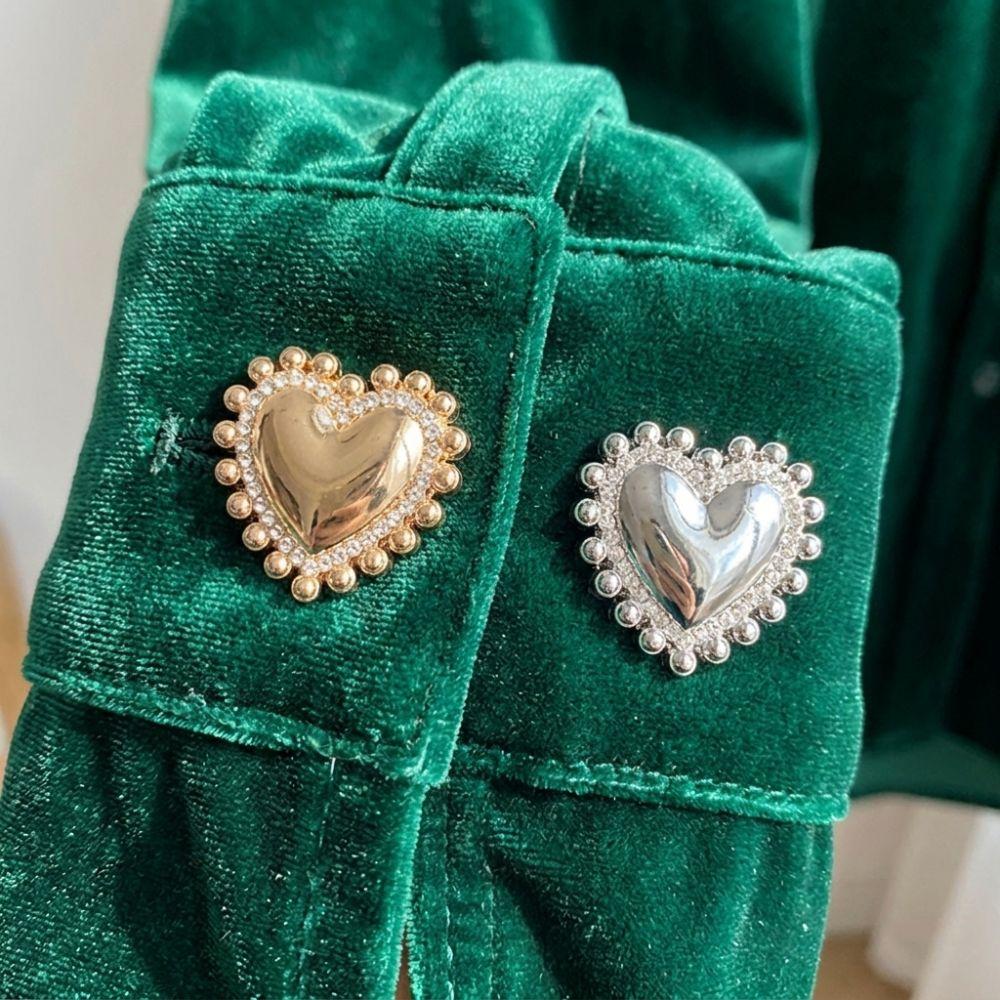 8Pcs 19/25MM Size Metal Shank Buttons Vintage Sewing Buttons Luxury Heart-Shaped Buttons DIY Outfit