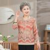 Elderly Women's Summer Floral Lapel T-Shirt