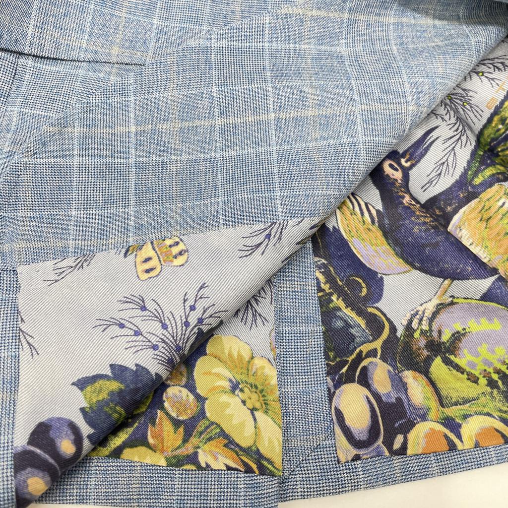 ETRO 2011 MRGC0001 Botanical Bard Lining 2B Tailored Jacket Jacket 60 blueUsed