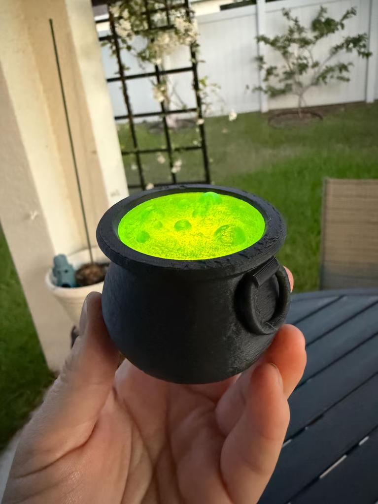 Witch Cauldron Tealight Holder Halloween Decoration Night Light Stand for Seasonal Home Decor Indoor Outdoor Use