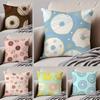 Donut Cushion Cover Linen Pillow Case Soft Breathable Protective Couch Room Decoration