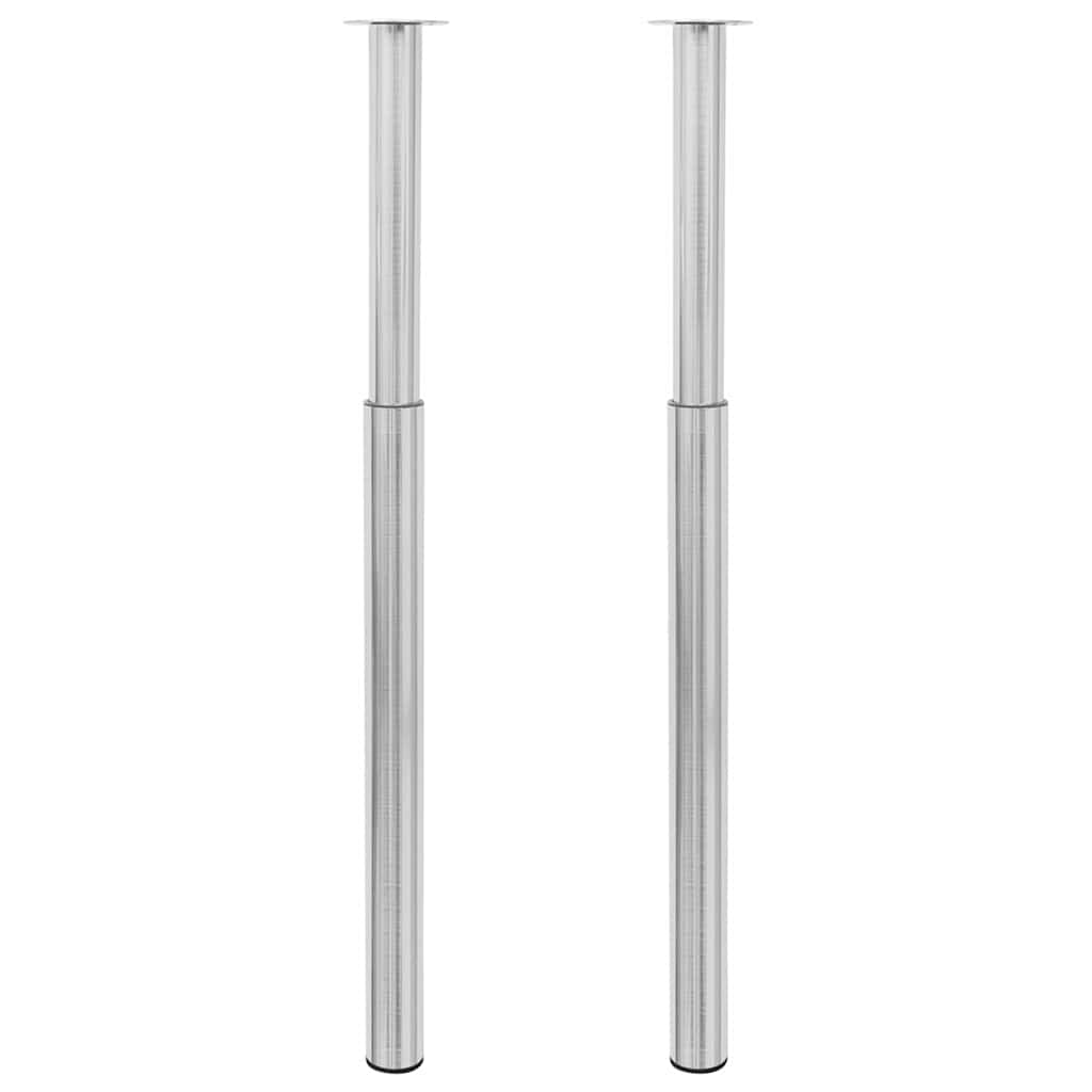 2 x Teleskopbein Stützfuß Tischbein Edelstahl 710 mm 1100 mm
