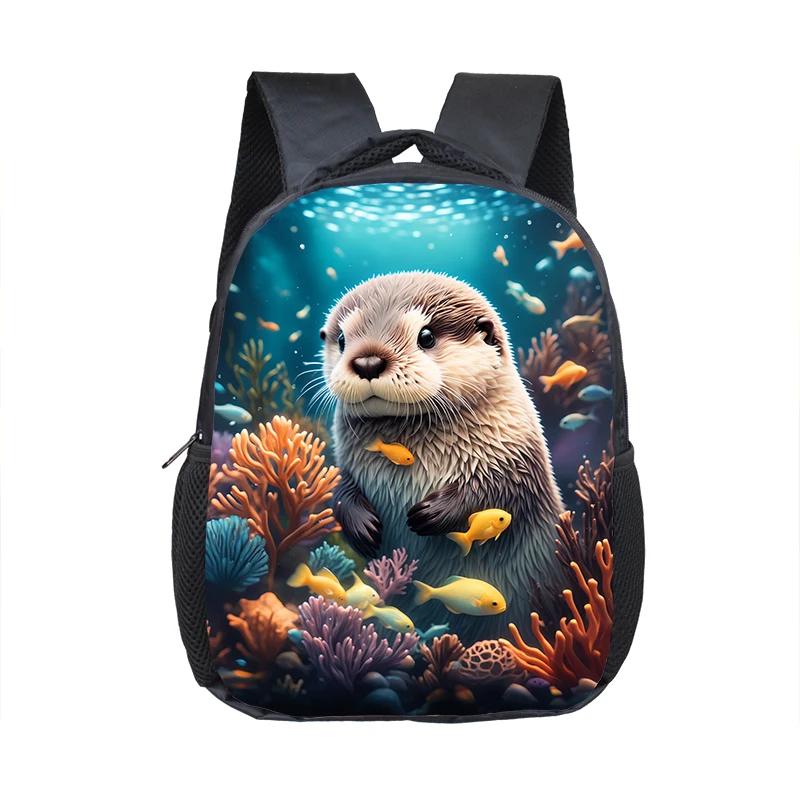 Dolphin / Turtle / Octopus/ Starfish Print Backpack for Children Marine Organism Schoolbags Toddler Kindergarten Daypack Bookbag