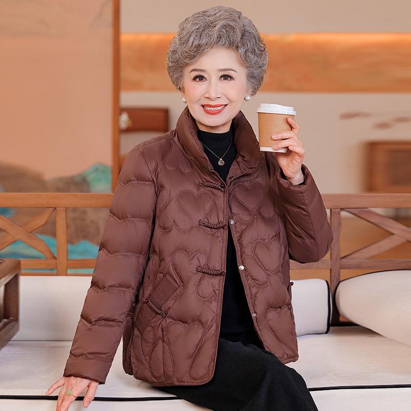 

Mom s Winter Down Jacket - Stylish, Cold-Proof, Petite Fit for Middle-Aged Women & Grandma S (85-100 lbs) кофейный