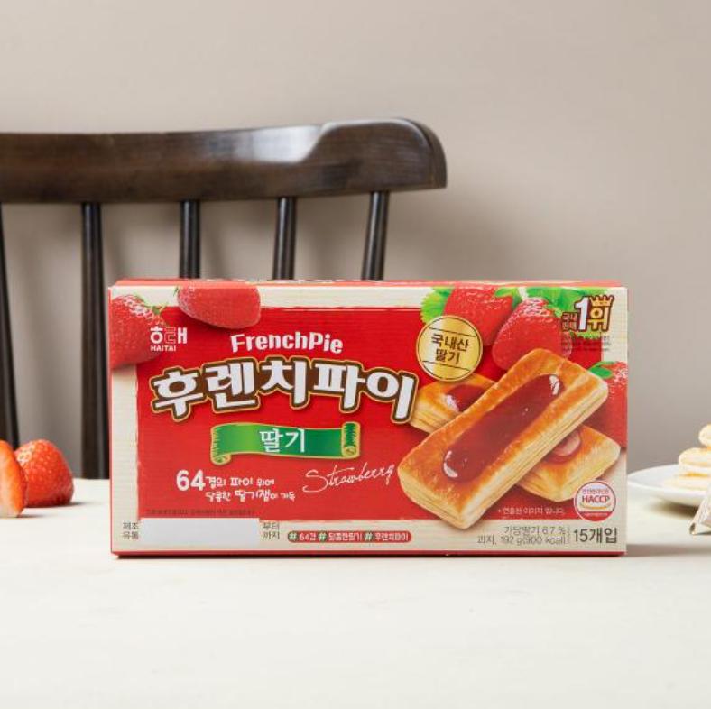 Haitai French Pie Strawberry 192g (15 pcs) – Soft & Sweet Strawberry Snack