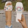 Fashion New Women Slippers Summer Fashion Beach Mules Casual Indoor Home Slippers Selling Sexy Braided Square Toe Flat Sandals Slides