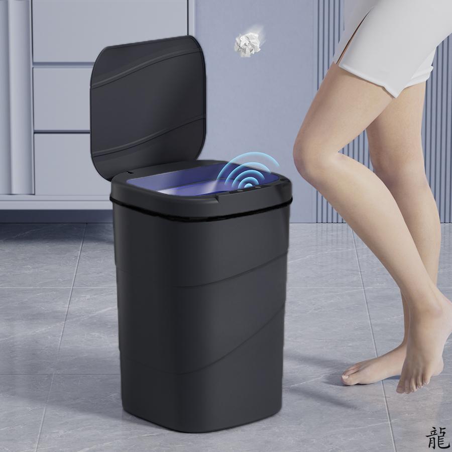 Smart Sensor Touchless Automatic Closing Trash Can Battery Powered for Bathroom House Office